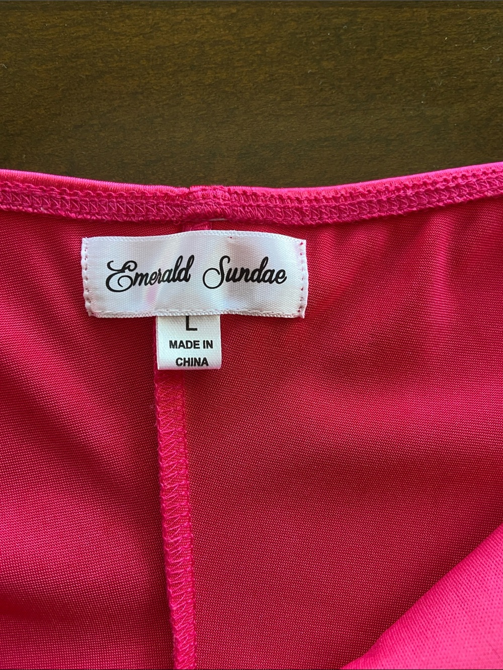 Emerald Sundae Hot Pink Satin Slip Dress, size L. Very flattering design! - Picture 4 of 16